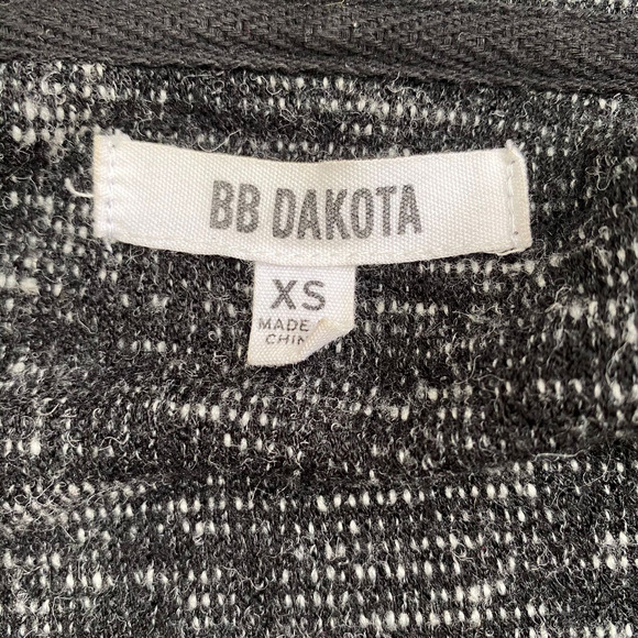BB Dakota Demi Hoodie Jacket Open Cardigan Black Marled Pockets Womens Sz XS - Picture 9 of 11